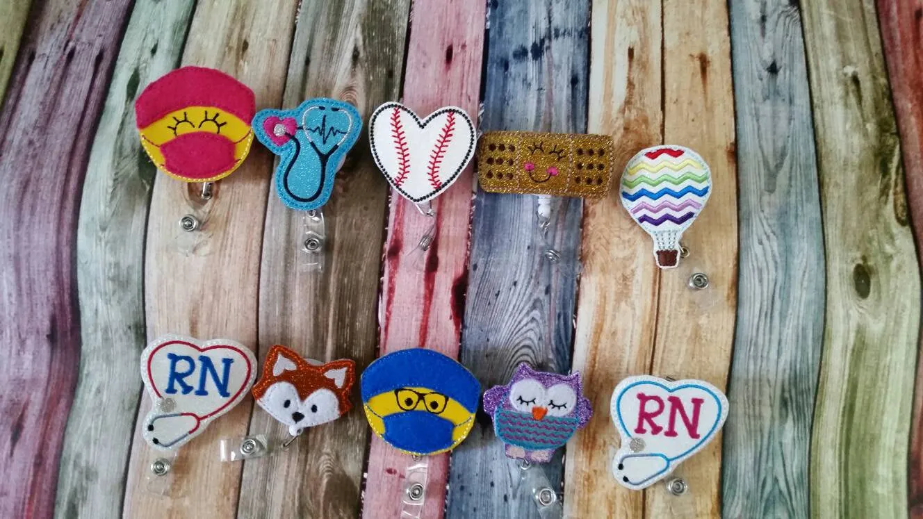 Heart Stethescope - EKG- Badge Reel - Retractable Badge Reel - gift for nurse - ID holder - identification - Embroidered - Durable - Uniform