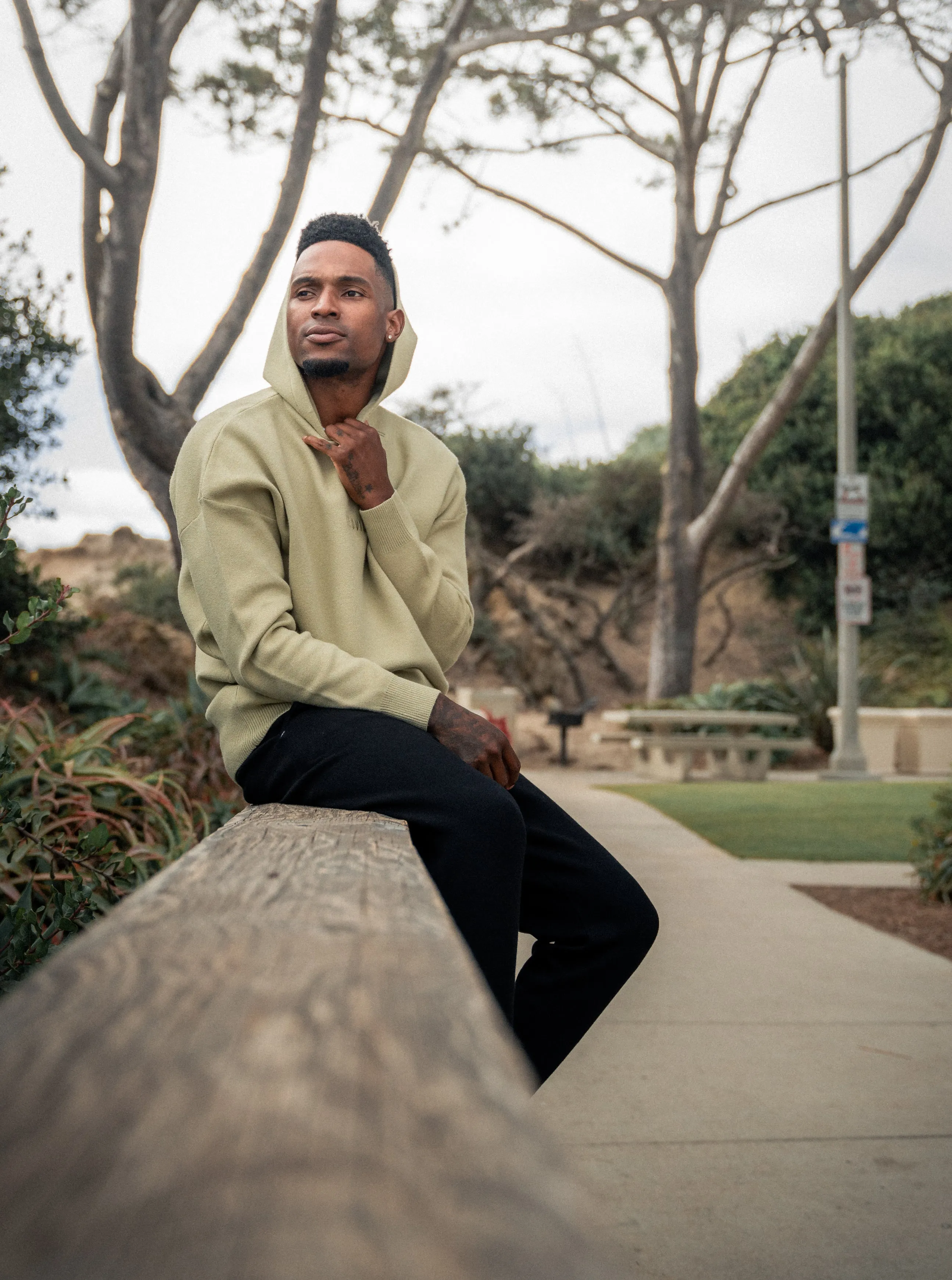 Hooded Sweater - Sage