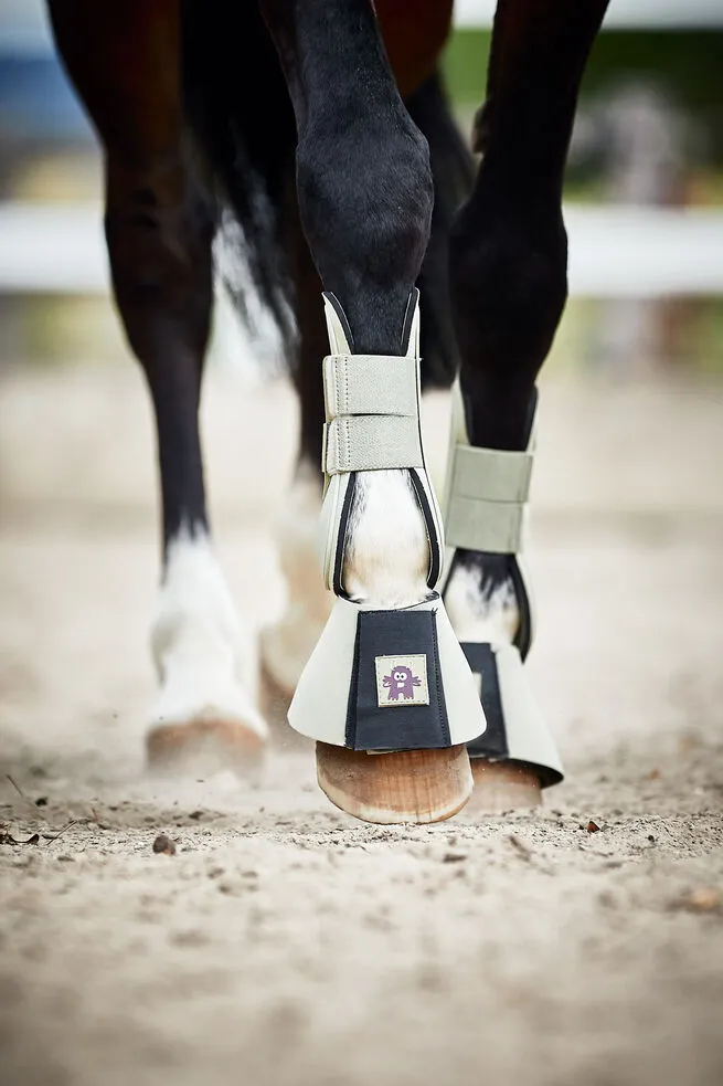 Horze Monster Pony Bell Boots Grey Green