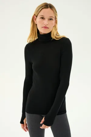 Jackson Rib Full Length Turtleneck - Black