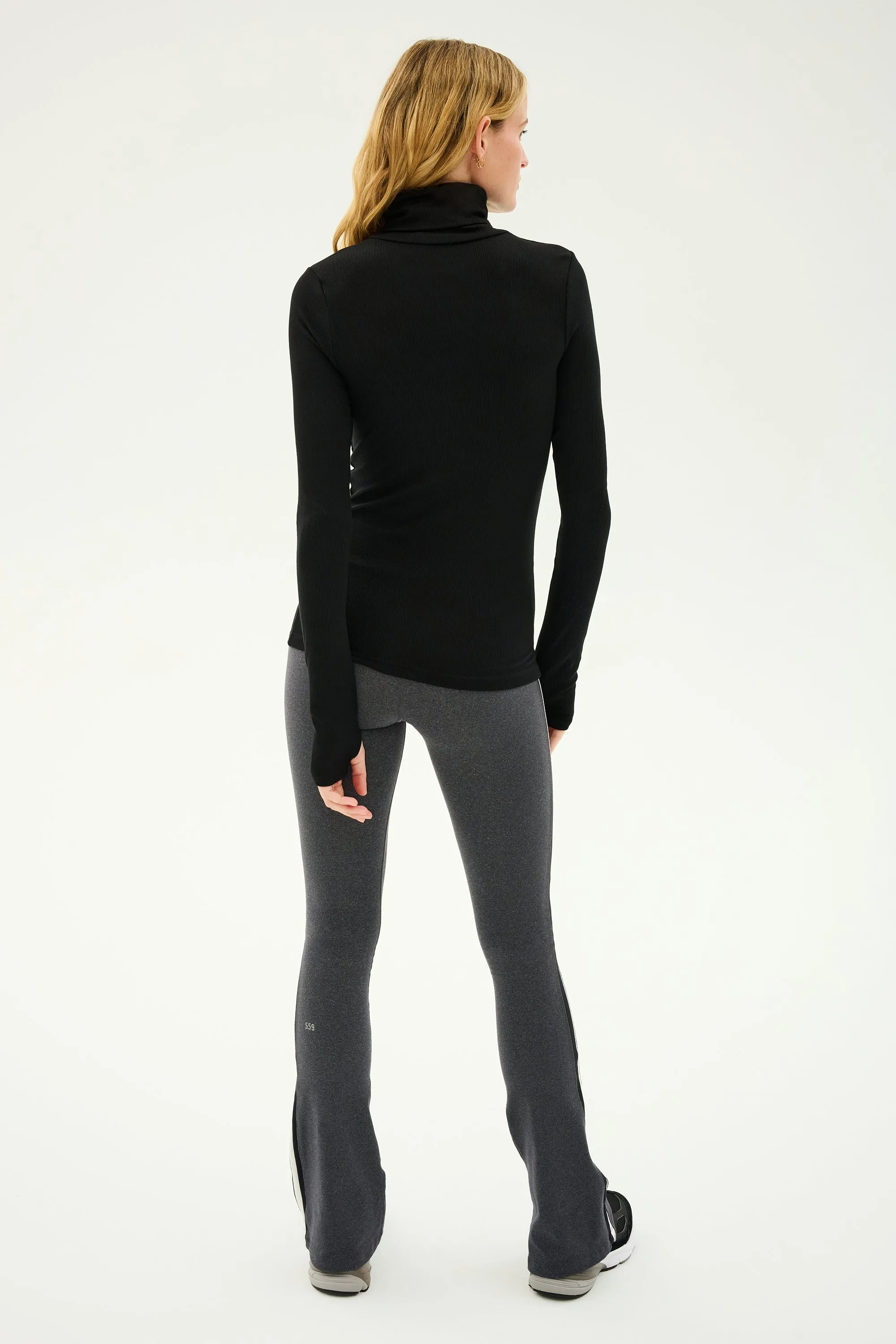 Jackson Rib Full Length Turtleneck - Black
