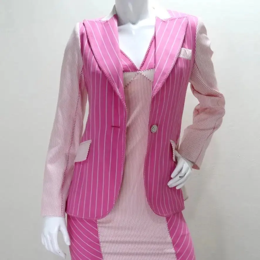 John Galliano era Christian Dior Pink Pinstripe Blazer