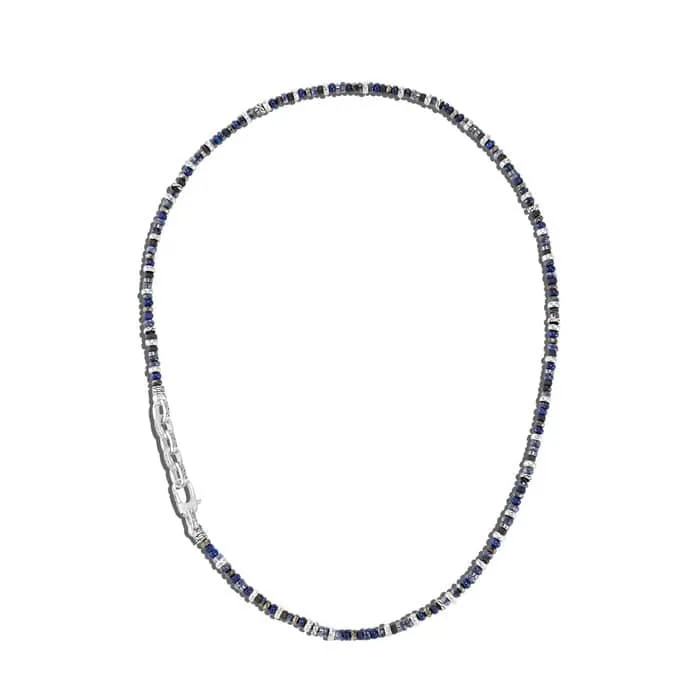 John Hardy Beaded Hybrid Transformable Bracelet Necklace with Lapis Lazuli in Sterling Silver