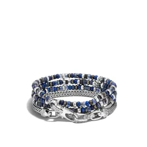 John Hardy Beaded Hybrid Transformable Bracelet Necklace with Lapis Lazuli in Sterling Silver