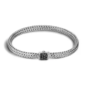 John Hardy Classic Chain Black Sapphire Extra-Small Bracelet in Sterling Silver