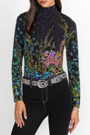 Johnny Was Janie Favorite Button Back Mock Neck Magic Garden