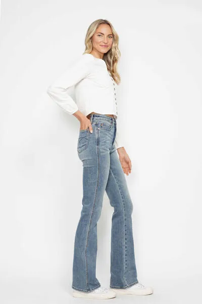Judy Blue Tummy Control Back Embroidered Pocketed Bootcut Jeans *MULTIPLE INSEAMS