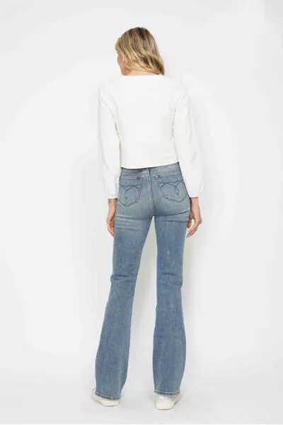 Judy Blue Tummy Control Back Embroidered Pocketed Bootcut Jeans *MULTIPLE INSEAMS