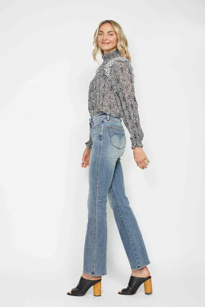 Judy Blue Tummy Control Back Embroidered Pocketed Bootcut Jeans *MULTIPLE INSEAMS