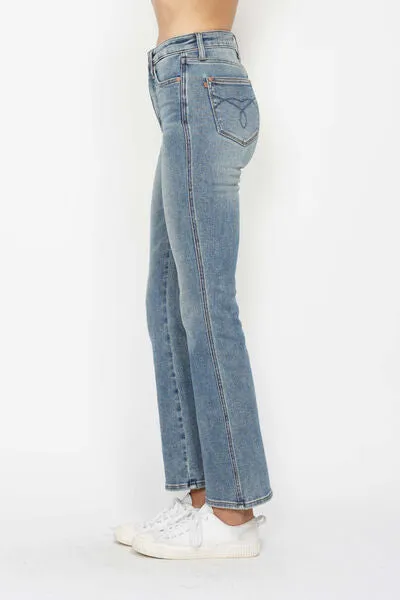 Judy Blue Tummy Control Back Embroidered Pocketed Bootcut Jeans *MULTIPLE INSEAMS