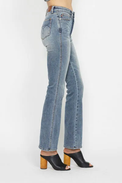 Judy Blue Tummy Control Back Embroidered Pocketed Bootcut Jeans *MULTIPLE INSEAMS
