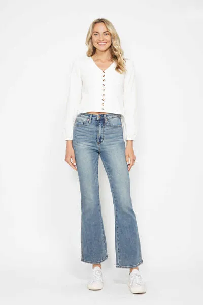 Judy Blue Tummy Control Back Embroidered Pocketed Bootcut Jeans *MULTIPLE INSEAMS
