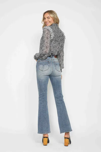 Judy Blue Tummy Control Back Embroidered Pocketed Bootcut Jeans *MULTIPLE INSEAMS
