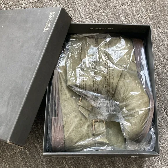 Kenneth Cole Reaction Gurrl Talk Olive Suede Slip On Booties