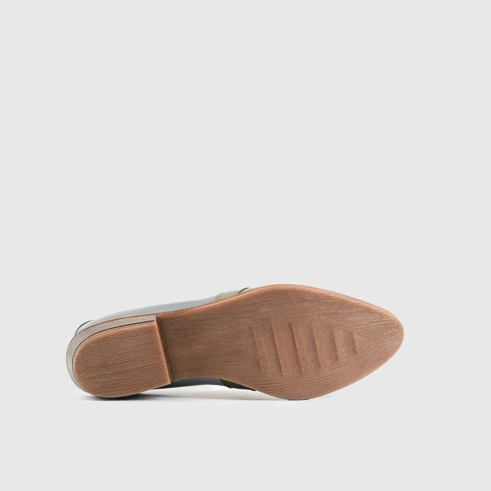 Leather Slip On Tassels 2893 Olive/Light Blue