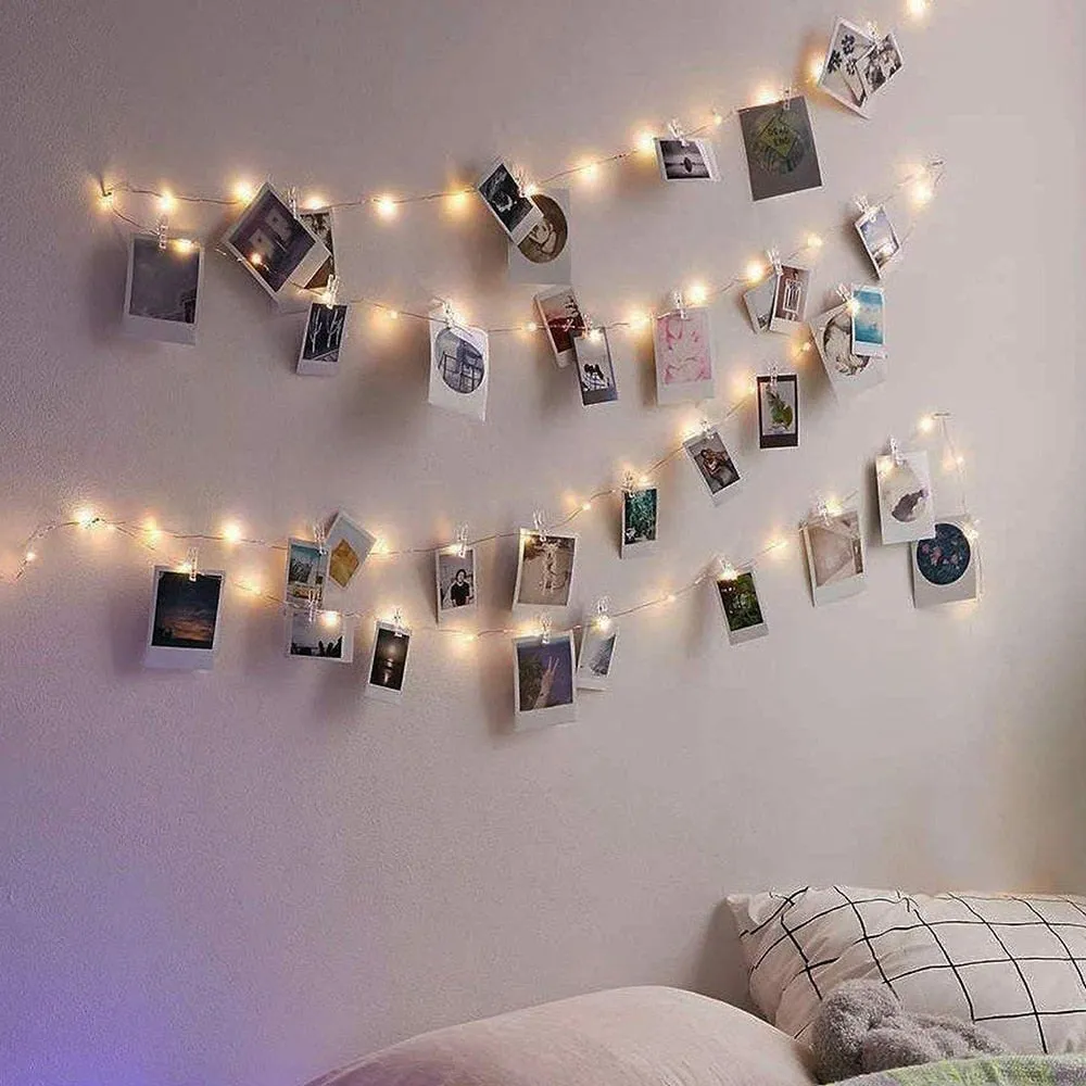 LED String Fairy Lights Warm White with Cristal Clear Clips