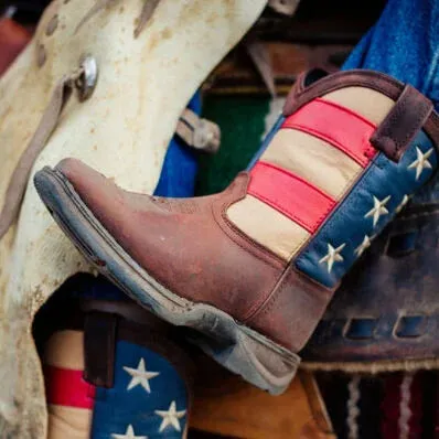 LIL' REBEL™ BY DURANGO® BIG KIDS' FLAG WESTERN BOOT | DBT0160