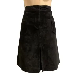 Lilly Pulitzer Womens Suede Black A-Line Mini Skirt With Pockets Size 8