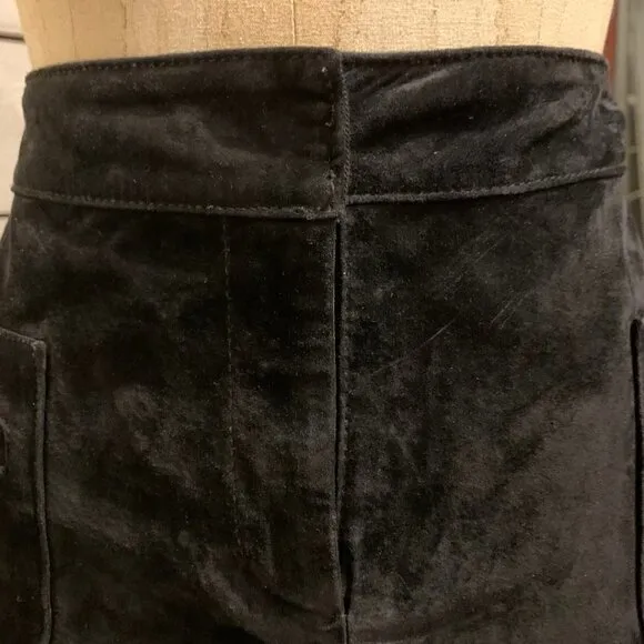 Lilly Pulitzer Womens Suede Black A-Line Mini Skirt With Pockets Size 8