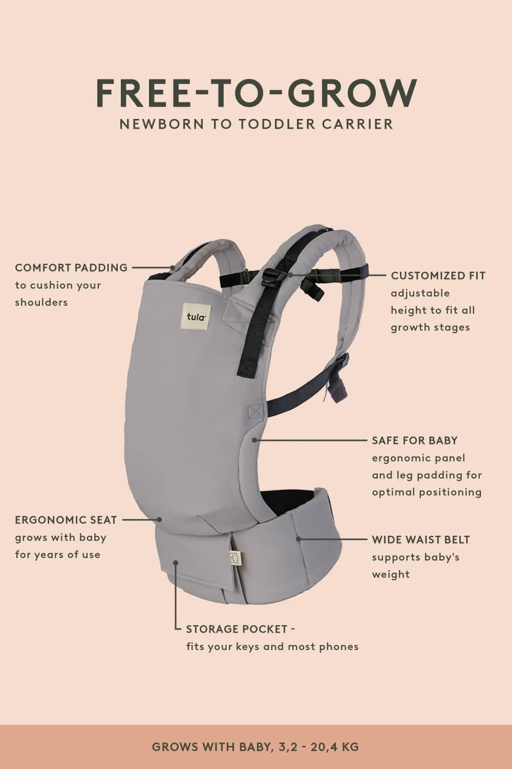 Limoncello - Linen Free-to-Grow Baby Carrier