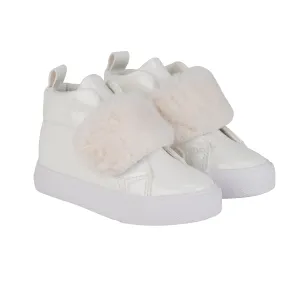 Little A Furever Faux Fur Strap High Tops - Snow White