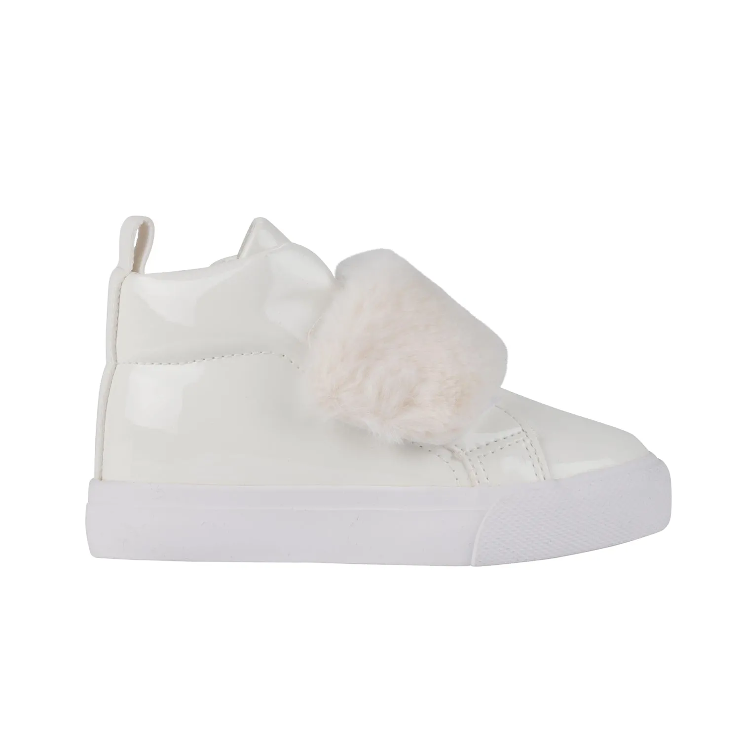 Little A Furever Faux Fur Strap High Tops - Snow White
