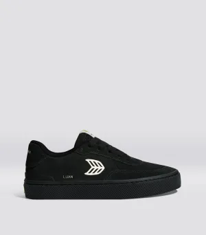 LUAN PRO All Black Suede Ivory Logo Sneaker Women