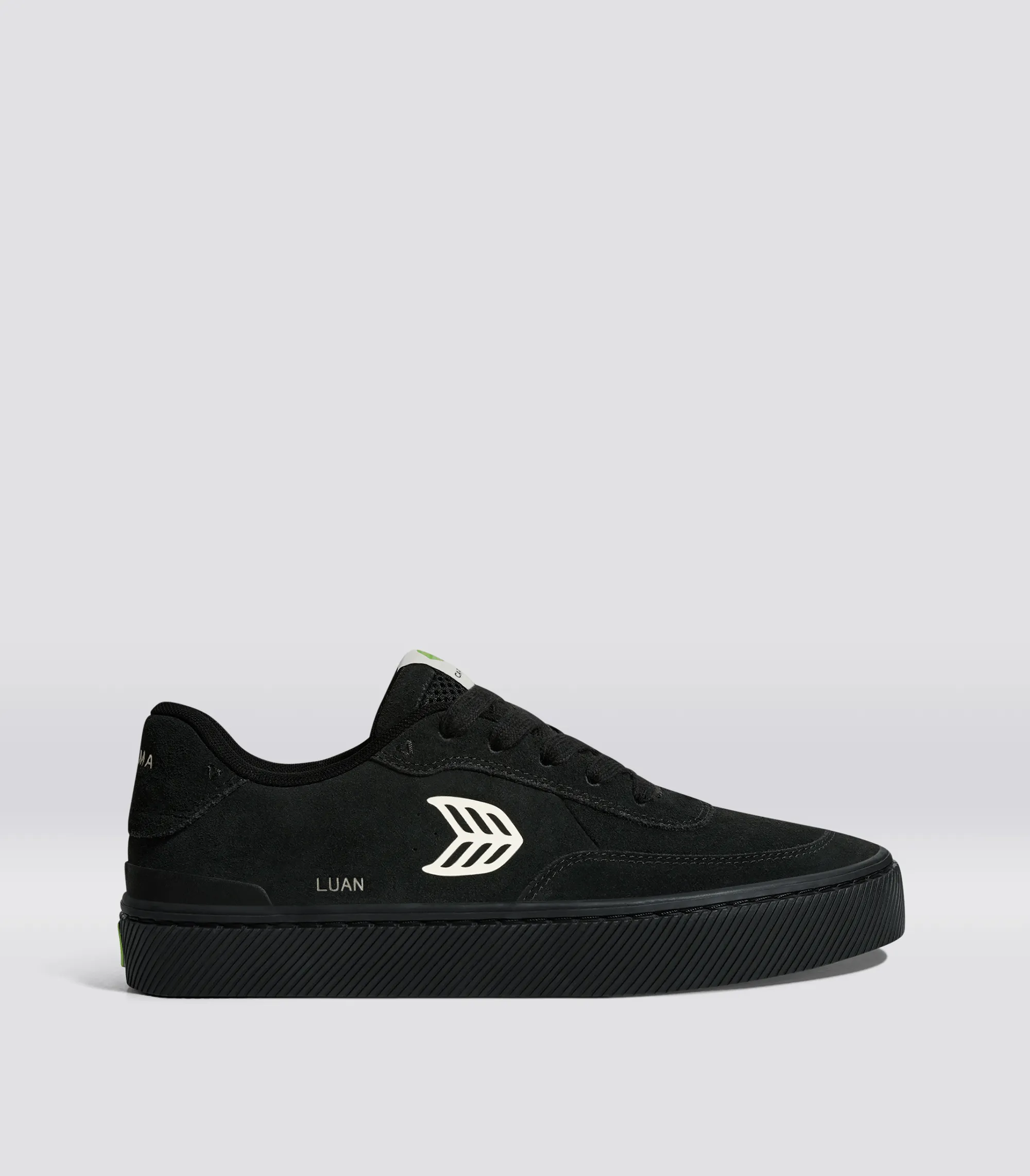 LUAN PRO All Black Suede Ivory Logo Sneaker Women