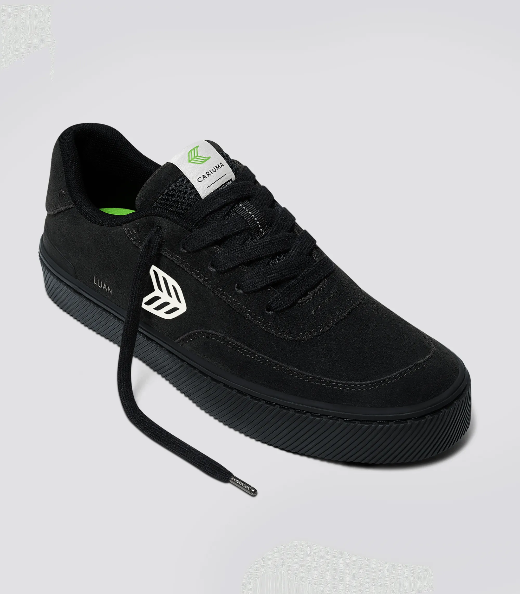 LUAN PRO All Black Suede Ivory Logo Sneaker Women