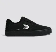 LUAN PRO All Black Suede Ivory Logo Sneaker Women
