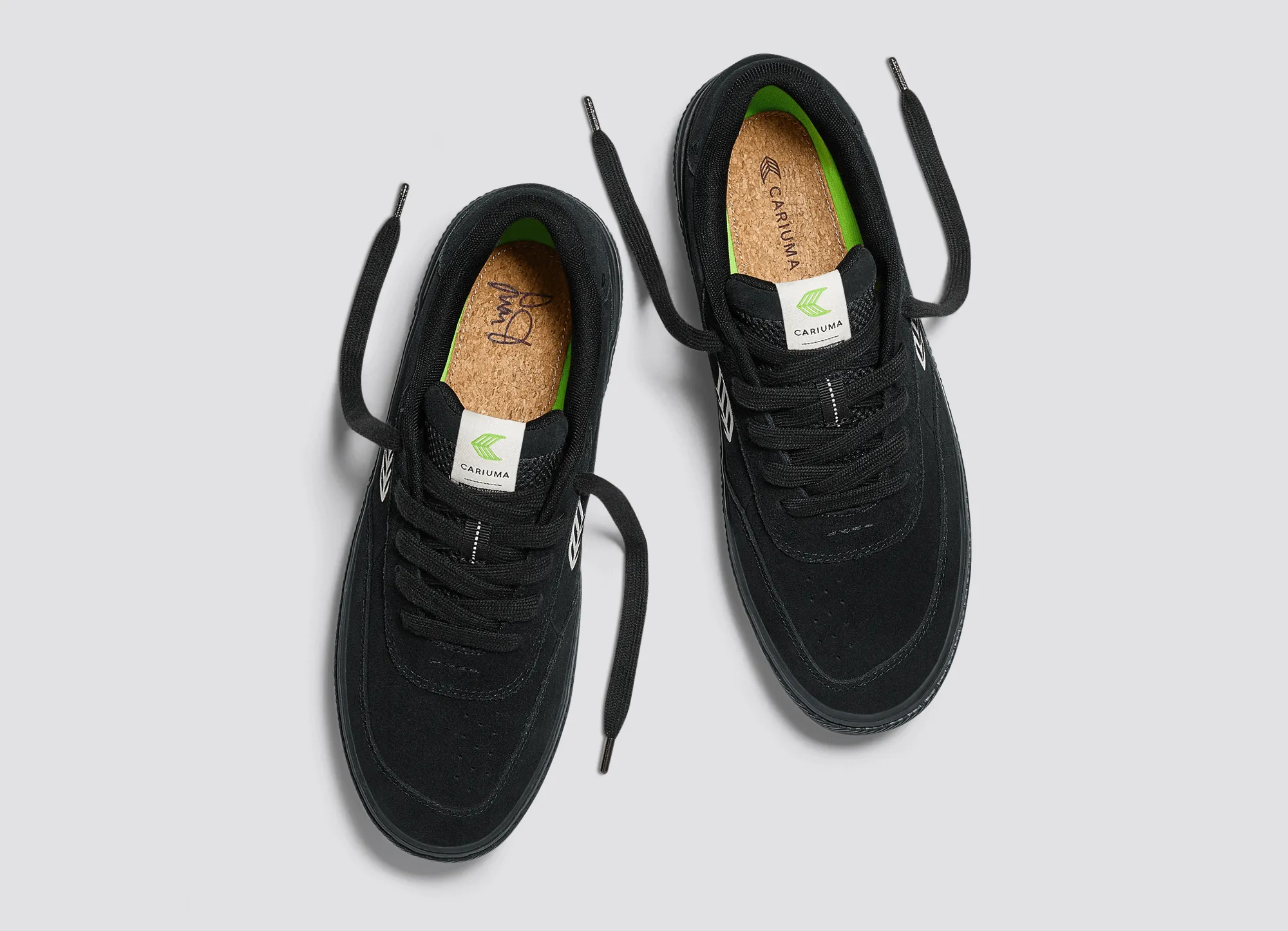LUAN PRO All Black Suede Ivory Logo Sneaker Women