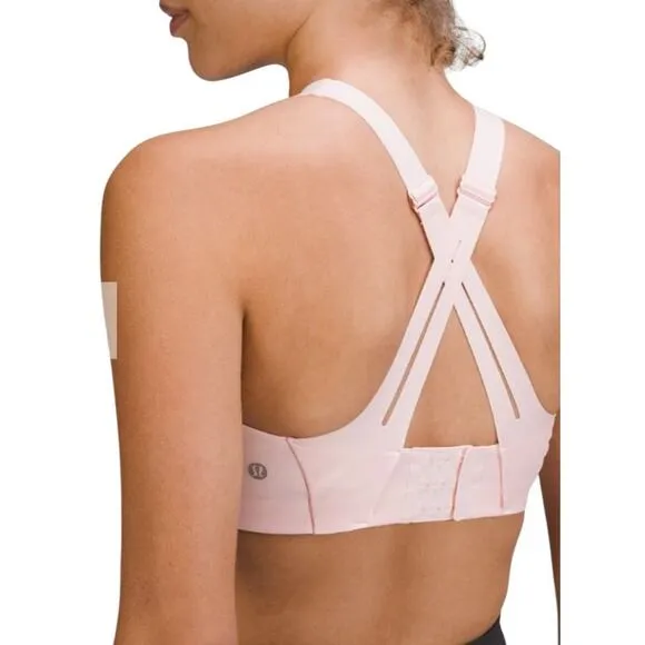 Lululemon AirSupport Bra High Support Size 38DD Pink Running Athletic Sports Bra