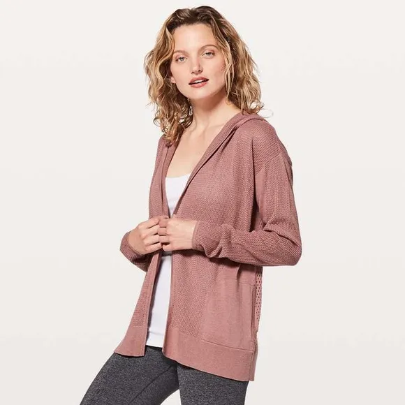 Lululemon Still Movement Wrap  Cardigan Heathered Quicksand Size 8