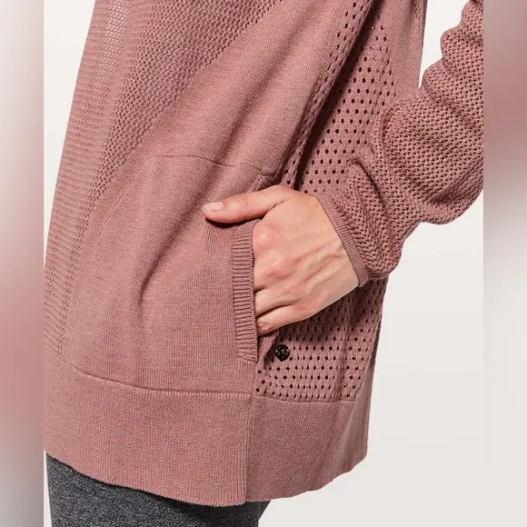 Lululemon Still Movement Wrap  Cardigan Heathered Quicksand Size 8
