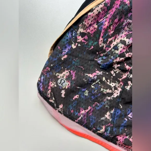Lululemon Super Squad Short Floral Sport Black Multicolour gym running shorts