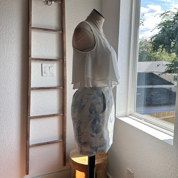Luxe Rose Layered Blouse Mini Dress Sz: Med NWOT