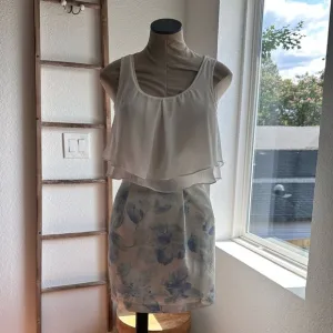 Luxe Rose Layered Blouse Mini Dress Sz: Med NWOT