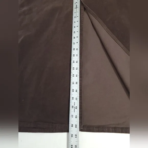 Madewell Corduroy Midi Skirt Front Slit, Side Pockets in Dark Carob Size 32