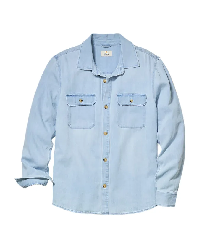 Marine Layer Humboldt Denim Field Shirt - Light Wash