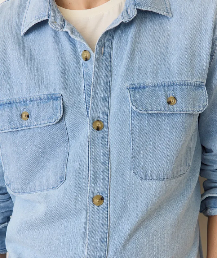 Marine Layer Humboldt Denim Field Shirt - Light Wash