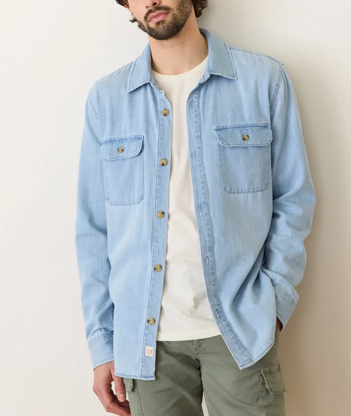 Marine Layer Humboldt Denim Field Shirt - Light Wash