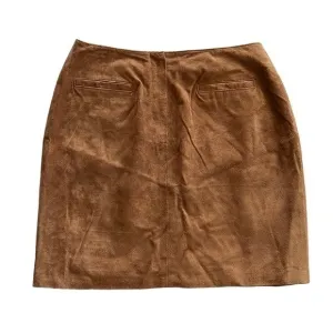 Marsh Landing Vintage Genuine Suede Mini Skirt Camel Size 12