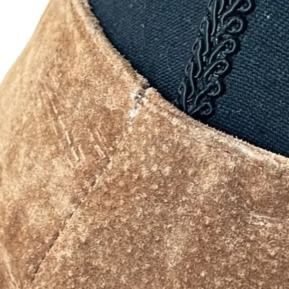 Marsh Landing Vintage Genuine Suede Mini Skirt Camel Size 12