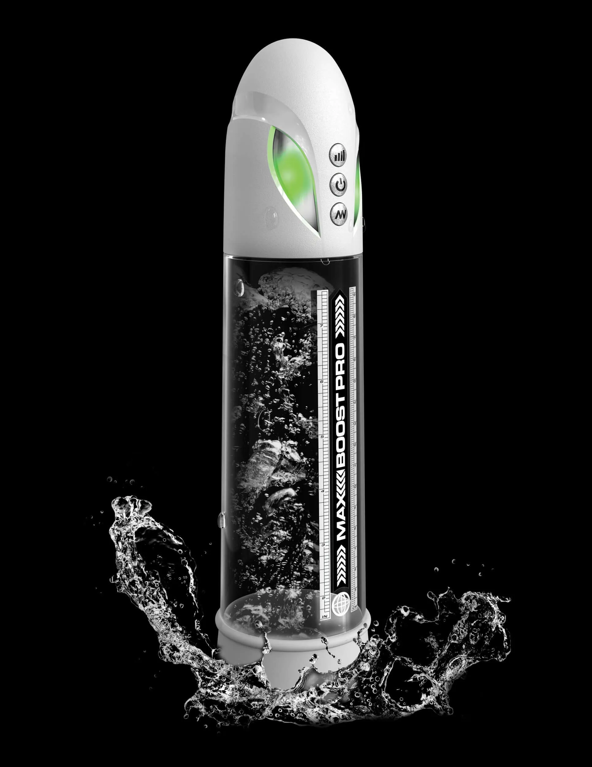 Max Boost Pro Flow Penis Pump - White/clear