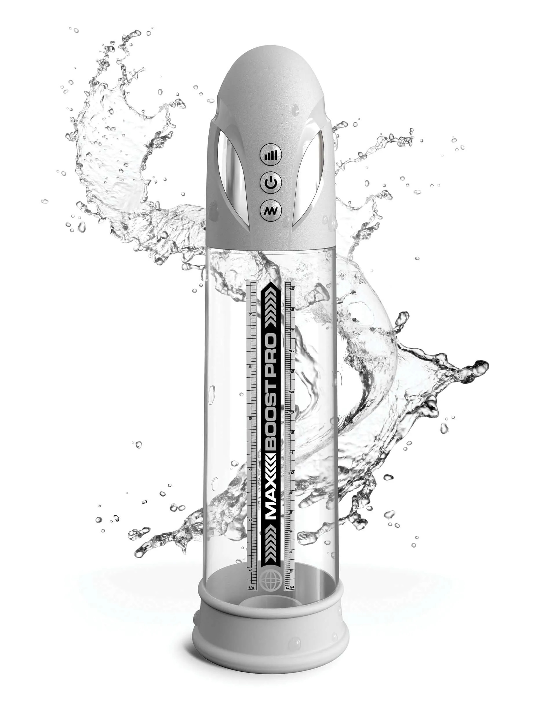 Max Boost Pro Flow Penis Pump - White/clear