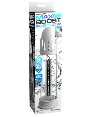 Max Boost Pro Flow Penis Pump - White/clear