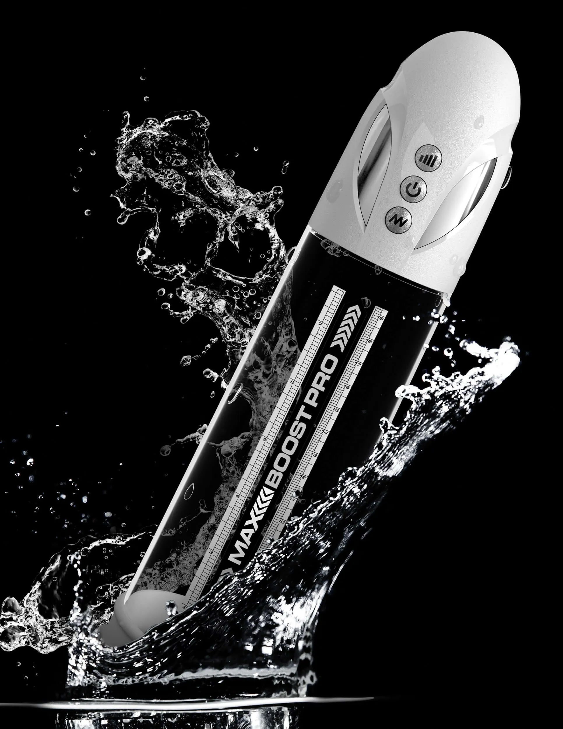 Max Boost Pro Flow Penis Pump - White/clear