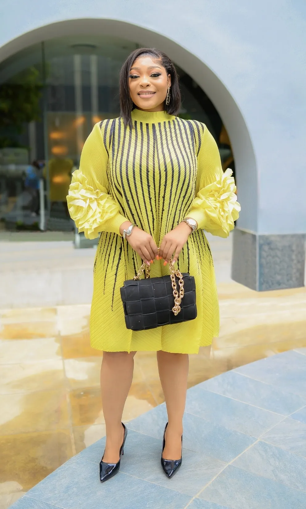Millie Tulips- 3D Petals Pleats Swing Dress (4 colors)