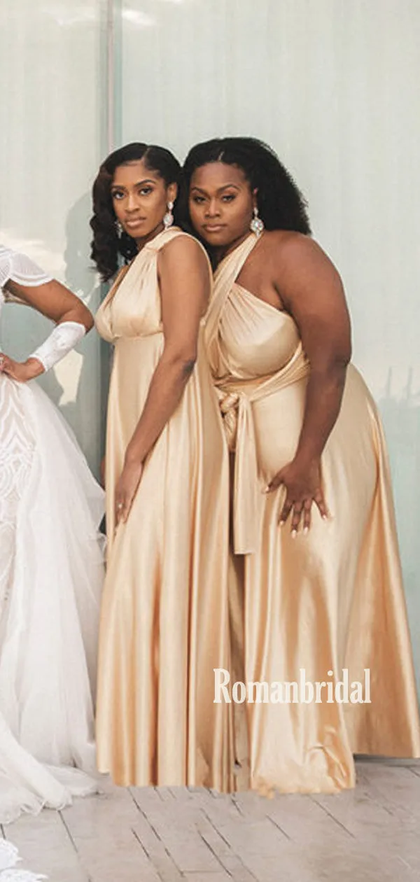 Mismatched Simple Floor-length Mermaid Long Bridesmaid Dresses Online,RBWG0070