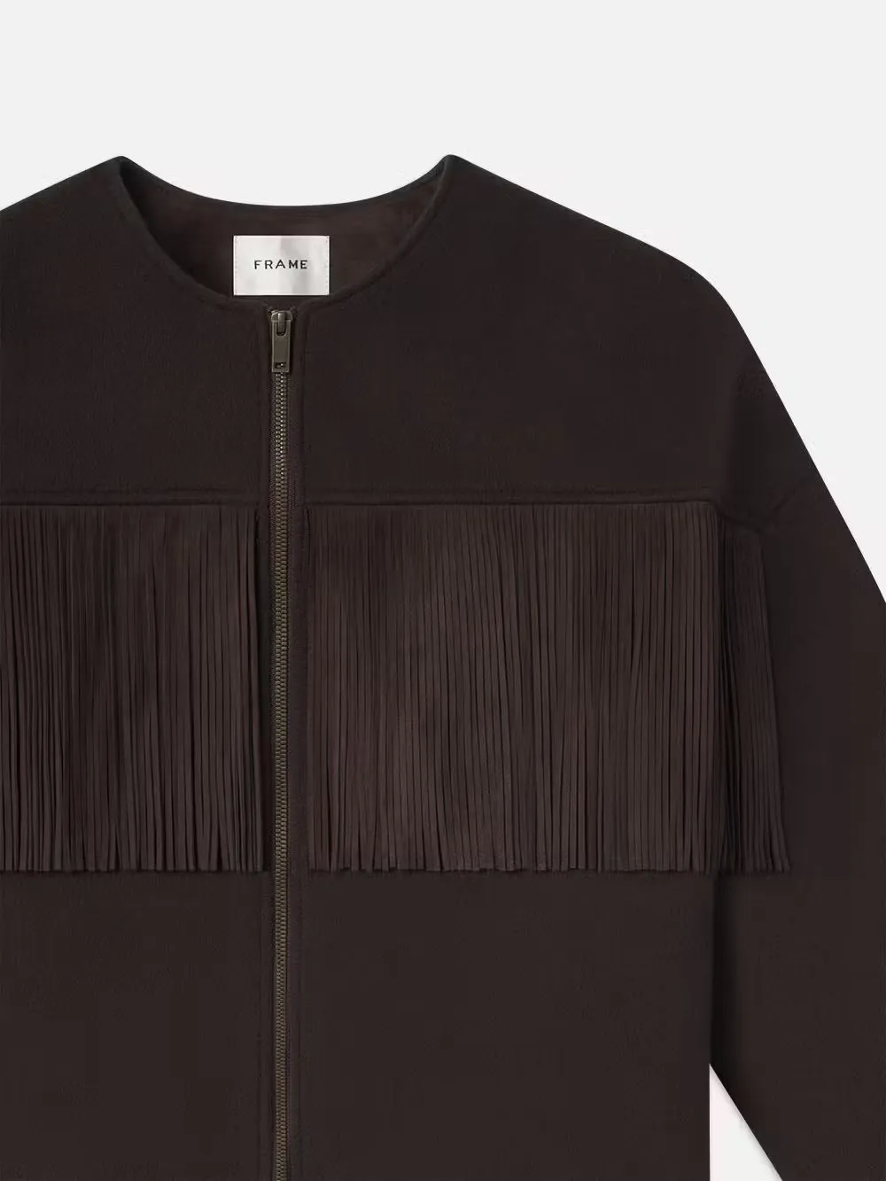 Mix Suede Fringe Coat